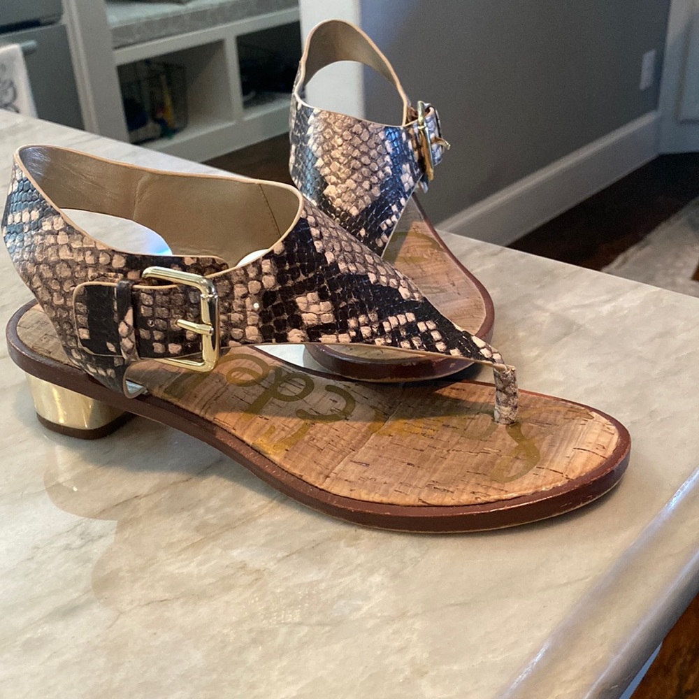 Sam Edelman Snake print sandal.